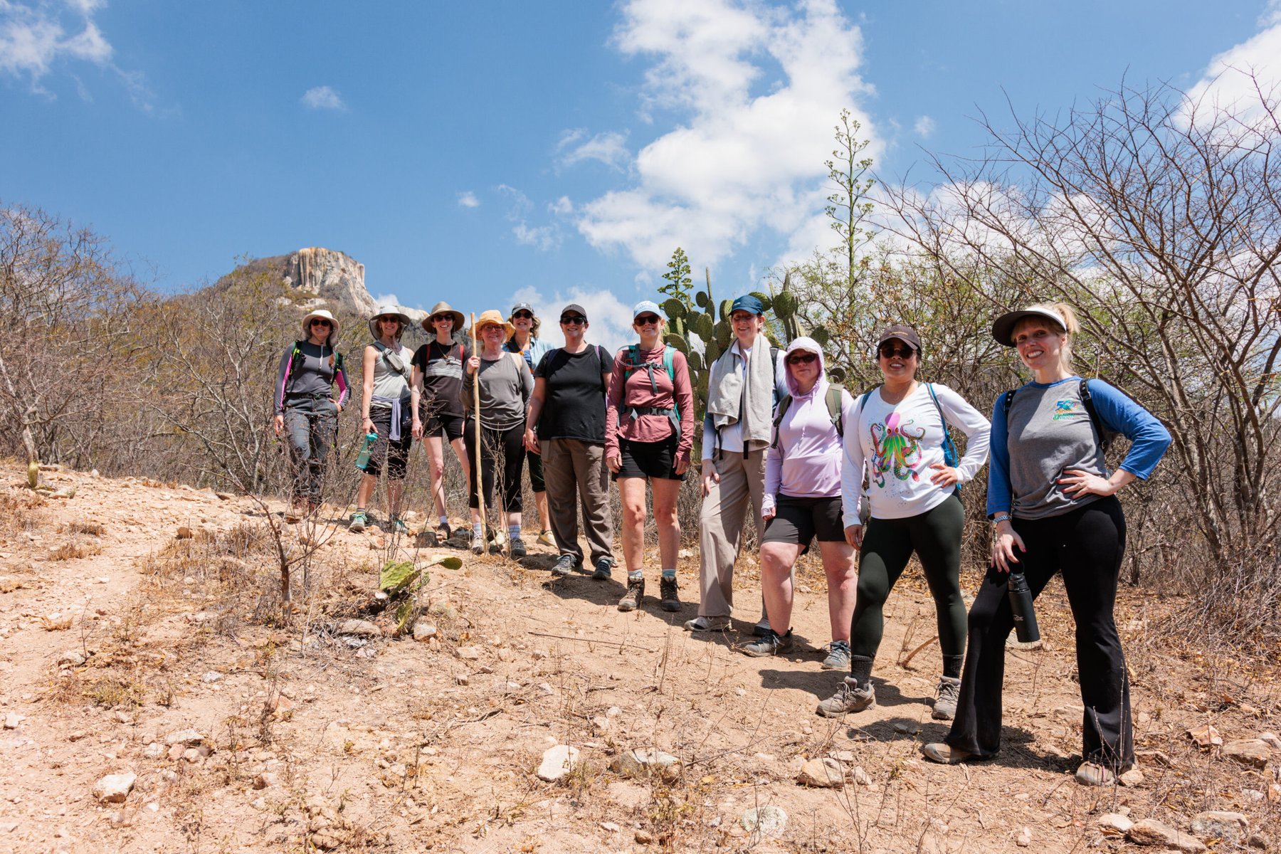 The group on the trail from Hierve el Agua