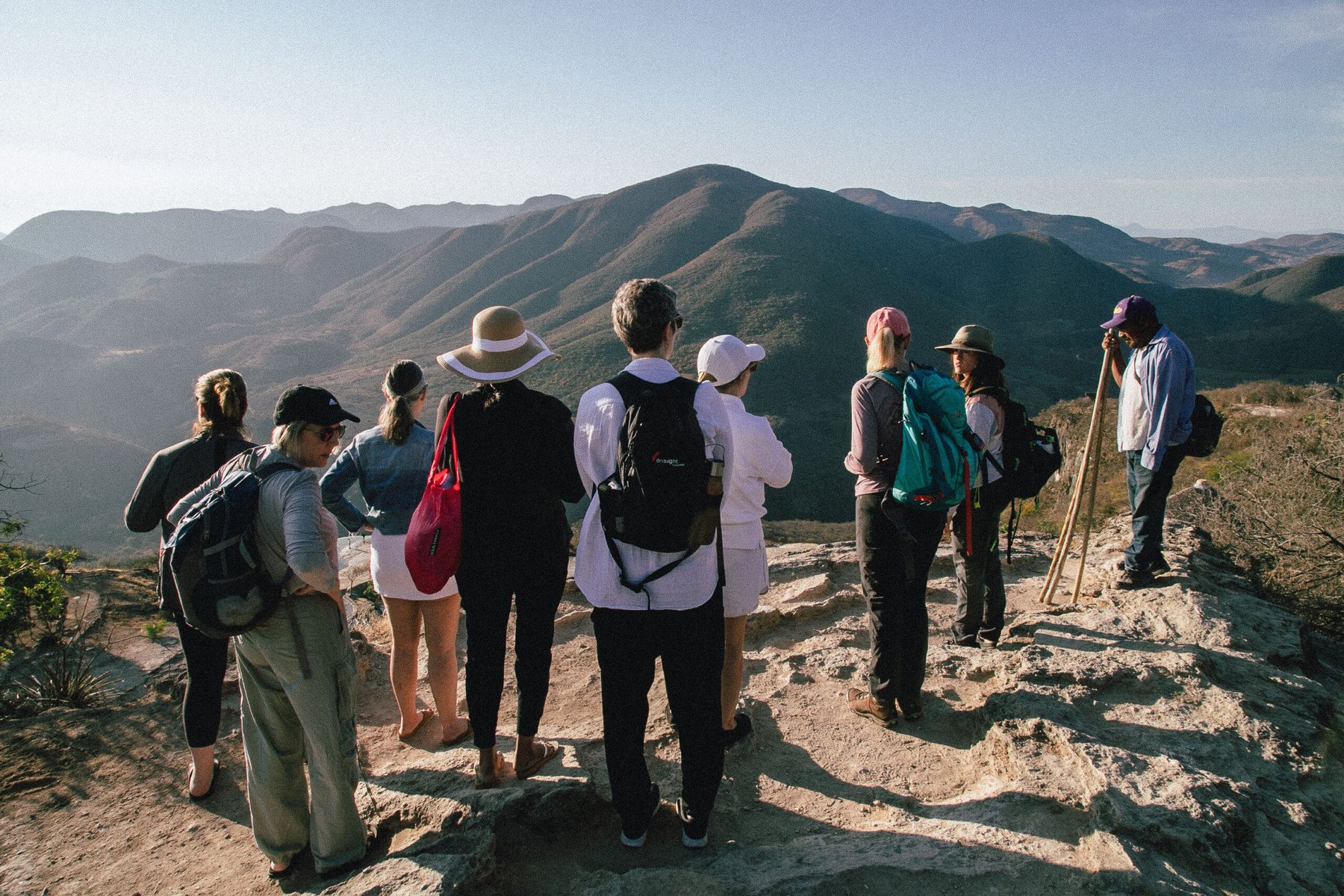 The group taking in the view over the Oaxaca valley